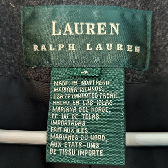Gray Lauren by Ralph Lauren 100% wool double breasted peacoat size 4 - Picture 4 of 7